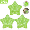 Image of 3PCS Silicone Starfish-shaped Sink Drain Filter Bathtub Hair Catcher Stopper Drain Hole Filter Strainer For Bathroom Kitchen Toilet Shopping