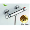 Image of Thermostatic Exposed Bar Shower Mixer Valve Tap Chrome Bottom 1-2 Outlet New Shopping