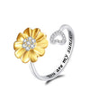 Image of Gold And Silver Two-tone Sunflower Flower Ring Shopping