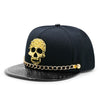 Image of Skull Rivet Hip Hop Baseball Cap Hip Hop Flat-brimmed Cap Shopping