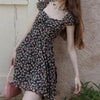 Image of Ladies Floral Short Chiffon Dress Shopping