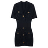 Image of Women's New Style Metal Buckle Waist Slim Knitted Dress Shopping