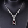 Image of New Luxury Pigeons-blood Ruby Square Diamond Necklace Shopping