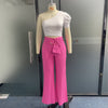 Image of Women's Shoulder Puff Sleeve Top Wide Leg Pants Two-piece Set Shopping