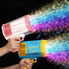 Image of Bubble Gun Rocket 69 Holes Soap Bubbles Machine Gun Shape Automatic Blower With Light Toys For Kids Pomperos Shopping