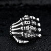 Image of Beier Personality Creative Punk Hand Bone Titanium Steel Ring Shopping