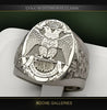 Image of Golden Double-headed Eagle Wings Carving Ring Shopping