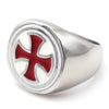 Image of Retro Men's Titanium Steel Ring Red Drip Cross Shopping