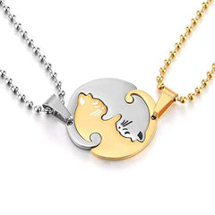 Female Autumn Winter Sweater Titanium Steel Male Pendant Hip Hop Necklace