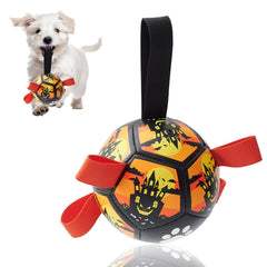 Interactive Dog Toys, Dog Soccer Ball With Straps, Dog Football, Dogs Balls For Small Size Dog Water Toy Indoor & Outdoor, Gift For Dogs Shopping