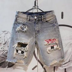 Men's Fashion Casual Ripped Denim Shorts Shopping