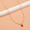 Image of Red Heart Clavicle Chain Pendant Shopping