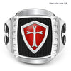 Image of Vintage Oil Dripping Red Cross Men's Personalized Stainless Steel Ring Shopping