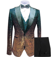 Sequin Men's Suit Three Piece Set