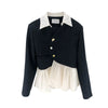 Image of Xiaoxiang Style Hepburn Style Shirt Collar Tweed Jacket Women Shopping