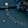 Image of Rhinestone Hair Accessories Simple Handmade Woven Pearl Crystal Updo Modeling Headdress Shopping