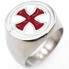 Image of Retro Men's Titanium Steel Ring Red Drip Cross Shopping