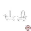 Image of Aifule Original Cute Sausage Dog Stud Sterling Silver Simple Wild Earrings Shopping