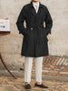 Image of Windproof Double-layer Collar Trench Coat Men's Mid-length Double-breasted Coat Shopping