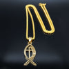 Image of Simple Stainless Steel Fishbone Pendant Necklace Shopping