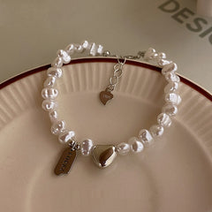 Women's Fashion Temperament Pearl Heart Bracelet