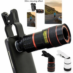 HD 8X Clip On Optical Zoom Telescope Camera Lens For Universal Mobile Cell Phone Shopping