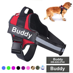 Personalized Dog Harness NO PULL Reflective Breathable Adjustable Pet Harness Vest For Small Large Dog Custom Patch Pet Supplies Shopping