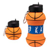 Image of Sports Water Bottle, Silicone Collapsible Spherical Drinking Mug, Leak-proof Squeezable Shockproof, Basketball Soccer Baseball Billiards Volleyball Golf, Creative Gift Travel Water Bottle All Ages Shopping