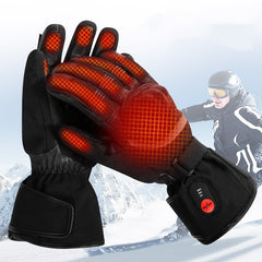 Electric Heating Thickened Leather Motorcycle Riding Gloves Shopping