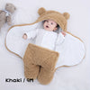 Image of Winter Baby Sleeping Bag Bear Nap Printed Sleeping Bag, Suitable For Babies Aged 0-10 Months, Soft Nap Mat With Removable Pillow Shopping