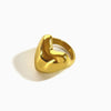 Image of Fashion Titanium Steel Glossy Love Shape 18K Gold Ring Shopping