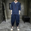 Image of Linen Men's T-shirt Suit Style Summer Retro Shopping