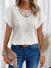 Image of Lace Patchwork Short-sleeved T-shirt Women's Clothing Shopping