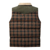 Image of Men Neck Collar Warm Plaid Vest Shopping