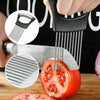 Image of Food Slice Assistant - Stainless Steel Onion Holder Slicer Tomato Cutter NonSlip Shopping