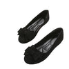 Image of Plus Size Flat Casual Shoes Women's Suede Bow Round Head Gommino Shopping