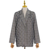 Image of Personalized Grey Plaid Jacket With Heavy Pleating Shopping