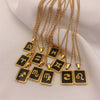 Image of Square Plate Twelve Constellation Rune Necklace Shopping