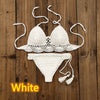 Image of Women's Fashion Solid Color Handmade Crochet Bikini Suit Shopping