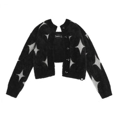 Milk Cool Silver And Black Star Mink Velvet Sling Jacket