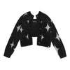 Image of Milk Cool Silver And Black Star Mink Velvet Sling Jacket Shopping