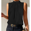 Image of Summer Simple Black Casual Sleeveless Slim Vest Shopping