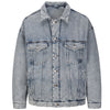 Image of Washed And Worn Mixed Cotton Loose Thickened Denim Jacket Shopping