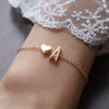 Image of English Letter Graceful Personality Alloy Heart-shaped Letter Bracelet Shopping