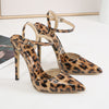 Image of Stiletto Leopard Print Shallow Mouth European And American Plus Size Pointed Women's High Heels Shopping