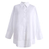 Image of Women's Loose Style Combed Compact Spun Outline Classic White Shirt Shopping