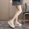 Image of Summer Hollow-out Platform Plus Size Height Increasing Insole Woven Casual Shoes Shopping