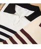 Image of Lapel Lyocell Short Sleeve Fashion Breathable Stripes Polo Shirt Shopping