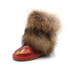 Image of Women's Winter Mid-calf Fox Fur Snow Boots Shopping