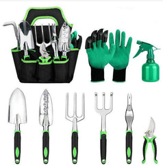 Garden Supplies 9-piece Aluminum Alloy Set, Silicone Two-color Handle Shovel Gardening Tools Shopping